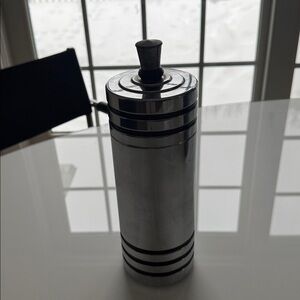 Vintage Art Deco Chase Black and Silver Cocktail Shaker.